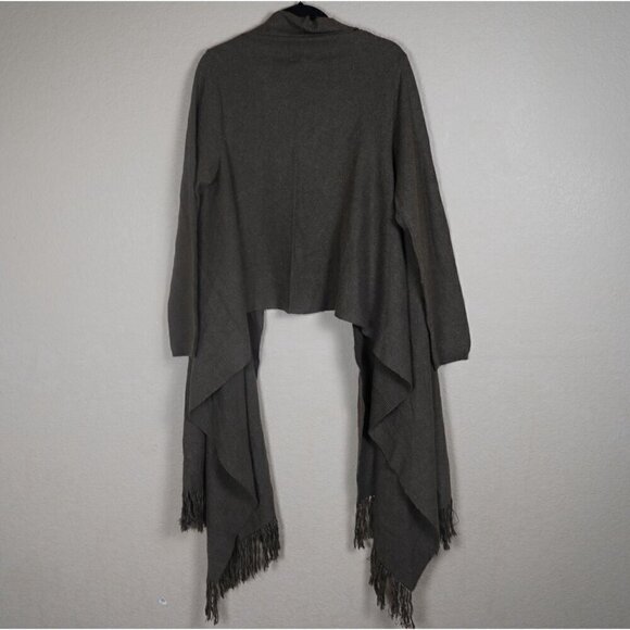 Lauren Ralph Lauren Silk Cashmere Drape Wrap Sweater Cardigan Womens L/XL Fringe - Picture 6 of 8